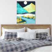 Gouden Rivier Canvas Afdruk (Insitu (Slaapkamer))