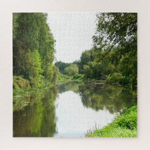 Gouden Rivier Kalm Spiraal Foto Notitieboek Legpuzzel