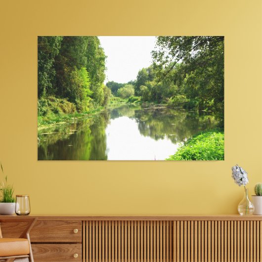 Gouden Rivier Kalme Canvas Afdruk (Insitu (Woonkamer))