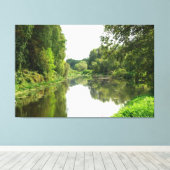 Gouden Rivier Kalme Canvas Afdruk (Insitu (Houten vloer))