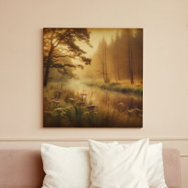 Gouden Riviermist – Vintage Canvasprint Canvas Afdruk
