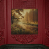 Gouden Riviermist – Vintage Canvasprint Canvas Afdruk