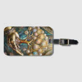 Gouden Robot Hand met Gouden Boom des Levens Bagagelabel (Voorkant (horizontaal))