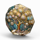 Gouden Robot Hand met Gouden Boom des Levens Fotoblokken (Rechts)