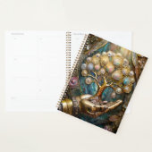 Gouden Robot Hand met Gouden Boom des Levens Planner (Display)
