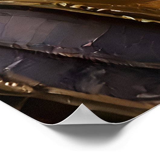 Gouden Robot Hand met Gouden Boom des Levens Poster (Hoek)