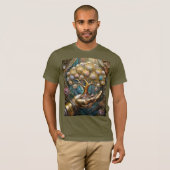 Gouden Robot Hand met Gouden Boom des Levens T-shirt (Voorkant volledig)
