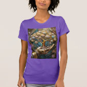 Gouden Robot Hand met Gouden Boom des Levens T-shirt (Voorkant)
