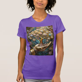 Gouden Robot Hand met Gouden Boom des Levens T-shirt