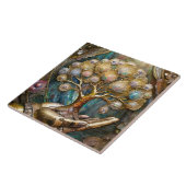 Gouden Robot Hand met Gouden Boom des Levens Tegeltje (Zijkant)