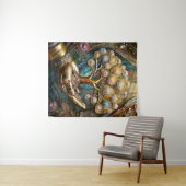 Gouden Robot Hand met Gouden Boom des Levens Wandkleed (In Situ (horizontaal))