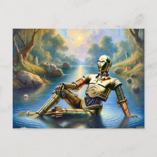 Gouden Robot Ophelia in het Water Briefkaart