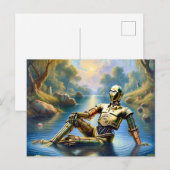 Gouden Robot Ophelia in het Water Briefkaart (Voorkant / Achterkant)