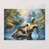 Gouden Robot Ophelia in het Water Briefkaart (Voorkant)
