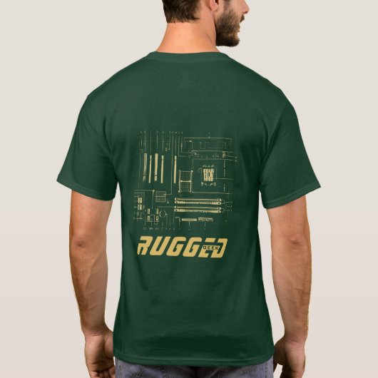 gouden robuuste geek | Circuit Board | Technologie T-shirt (Achterkant)