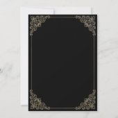 Gouden Rococo Lijst Zwarte Moslim Bruiloft Kaart (Achterkant)