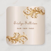 Gouden rococo ornamenten visitekaartje (Voorkant)