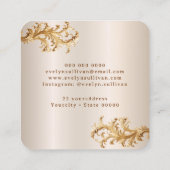Gouden rococo ornamenten visitekaartje (Achterkant)