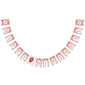 Gouden Rode Aardbeienbes Eerste Gelukkige Verjaard Vlaggetjes (Alle)