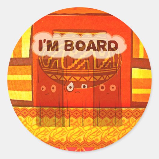 Gouden Rode Afrikaanse Traditionele Kleuren Print Ronde Sticker (Voorkant)