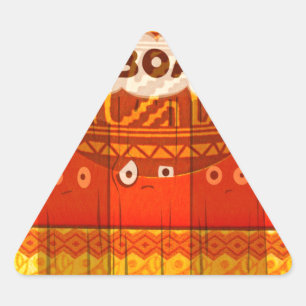 Gouden Rode Afrikaanse Traditionele Kleuren Print Sticker