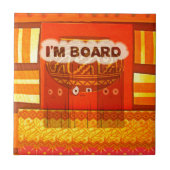 Gouden Rode Afrikaanse Traditionele Kleuren Print Tegeltje (Voorkant)