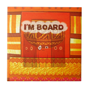 Gouden Rode Afrikaanse Traditionele Kleuren Print Tegeltje