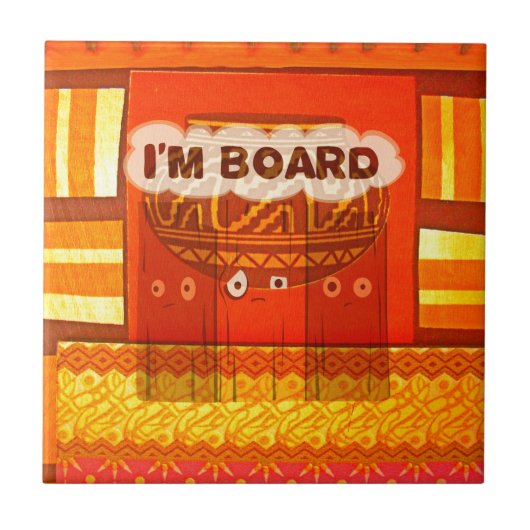 Gouden Rode Afrikaanse Traditionele Kleuren Print Tegeltje (Voorkant)