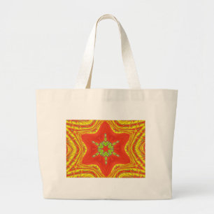 Gouden rode Afrikaanse traditionele ster ontwerp M Grote Tote Bag