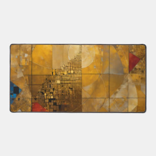 Gouden, rode, blauwe geometrische hemel bureaumat