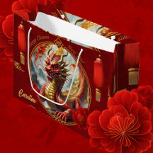 Gouden rode Chinese draak wens je een Gelukkig Nie