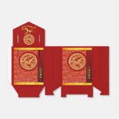 Gouden Rode Chinese paard papier gesneden 2026 TFB Bedankdoosjes (Uitgevouwen)