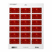 Gouden Rode Chinese Trouwlabel Etiket (Full Sheet)