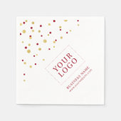 Gouden Rode Confetti Custom Business Promotie Logo Servet (Voorkant)