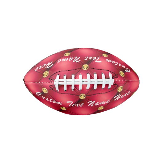 Gouden rode diamant getuft aangepaste tekst Footba American Football (Voorkant)