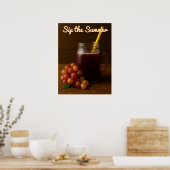 Gouden Rode Druivensap – "Sip de zomer Poster (Keuken)