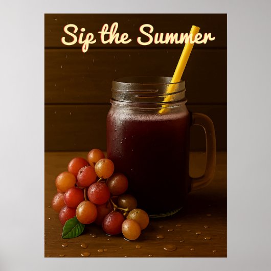 Gouden Rode Druivensap – "Sip de zomer Poster (Voorkant)
