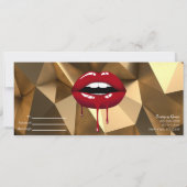 Gouden Rode Druppelende Lippen Make-up Cadeaubon Kaart (Achterkant)