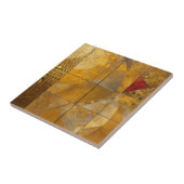 Gouden, rode en blauwe geometrische hemel tegeltje (Zijkant)