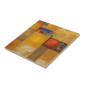 Gouden, rode en blauwe vierkanten tegeltje (Zijkant)