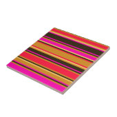 Gouden, rode en magenta gestreepte Tegel Tegeltje (Zijkant)