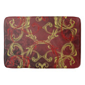 gouden, rode en zwarte glanzend kleurig badmat (Voorkant)