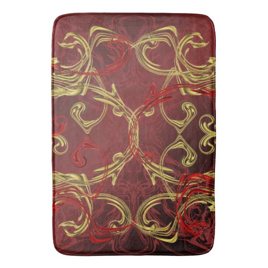 gouden, rode en zwarte glanzend kleurig badmat (Voorkant Verticaal)