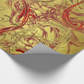 gouden, rode en zwarte glanzend kleurig cadeaupapier (Hoek)