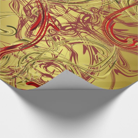 gouden, rode en zwarte glanzend kleurig cadeaupapier (Hoek)