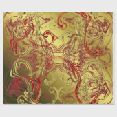 gouden, rode en zwarte glanzend kleurig cadeaupapier (Vlak)