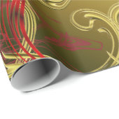 gouden, rode en zwarte glanzend kleurig cadeaupapier (Rol Hoek)