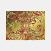 gouden, rode en zwarte glanzend kleurig fleece deken (Voorkant (Horizontaal))