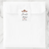 Gouden rode filigraan scroll envelop afdichting vierkante sticker (Tas)