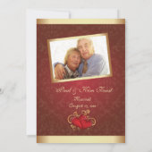 Gouden Rode Foto Uitnodiging 50ste Trouwdag Jubile (Achterkant)